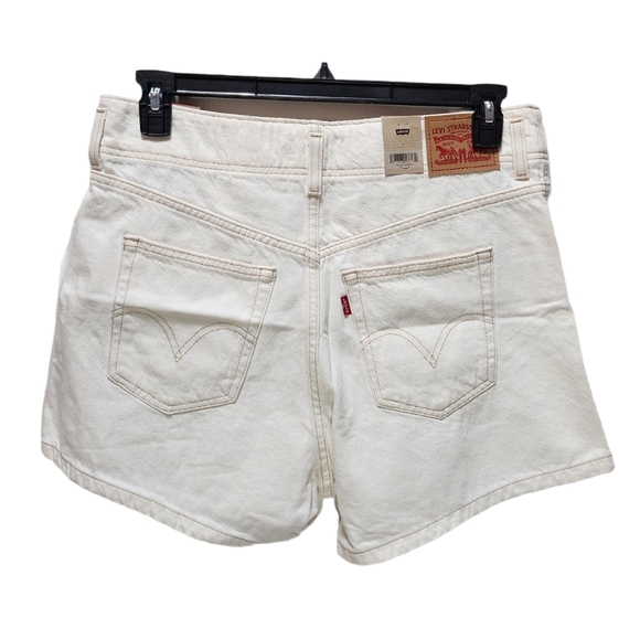 Levi's Women's High Waisted Mom Shorts Vintage-inspired Denim Size 31 Ecru Ethos - Picture 7 of 9
